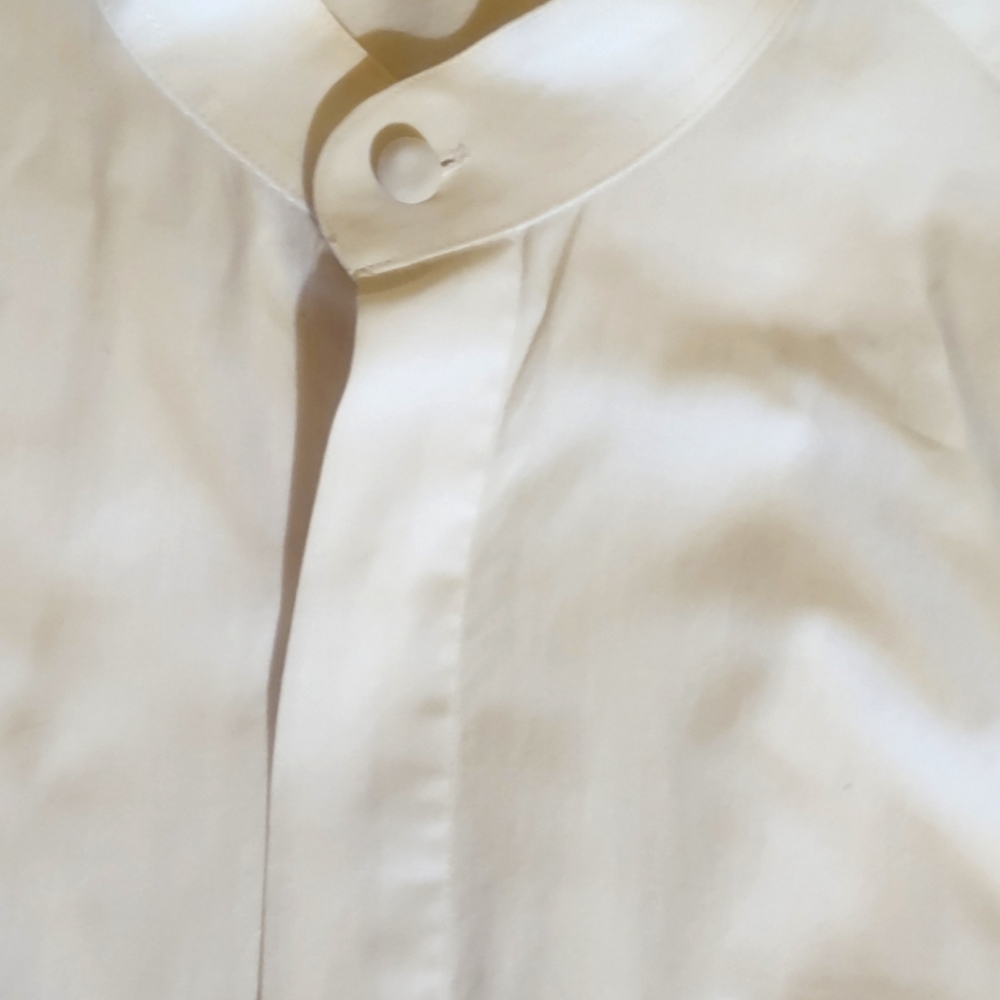 Diamante mens banded collared.ling sleeve dress shirt